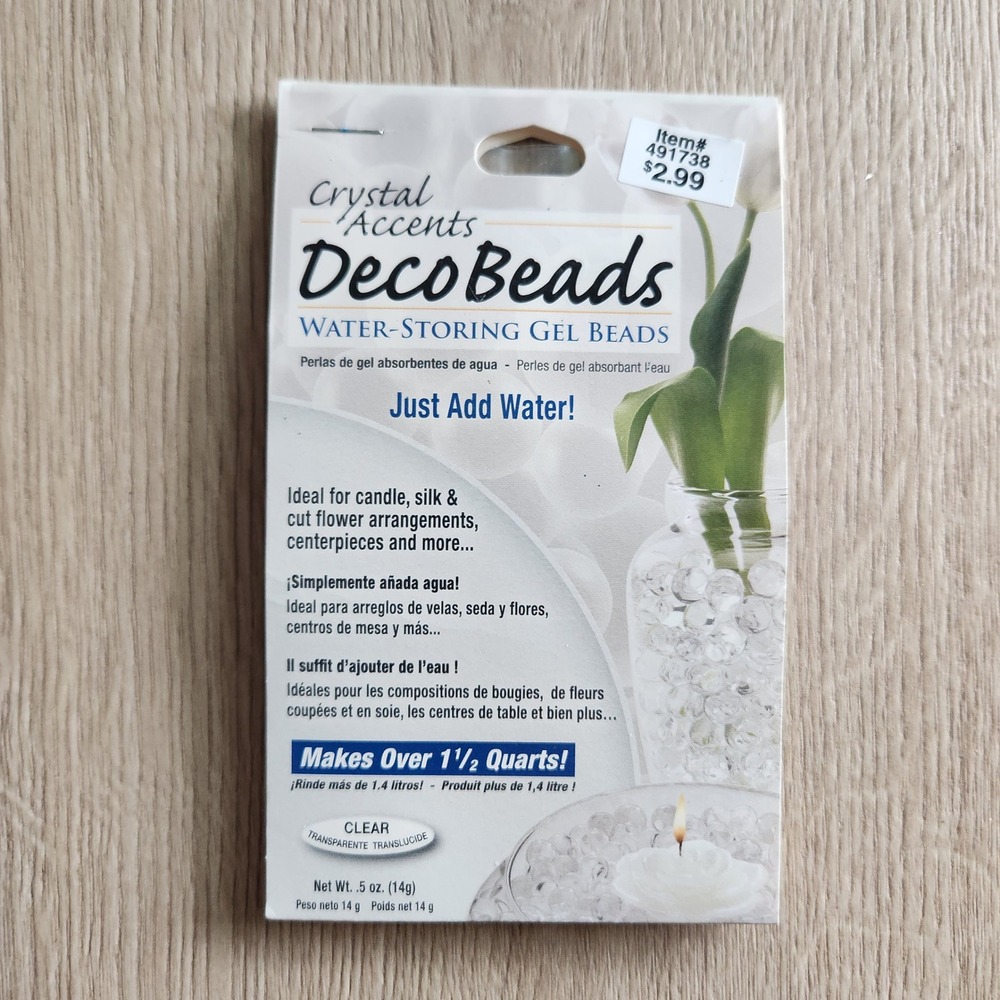 Crystal Accents Deco Beads Clear Water-Storing Gel Beads 4 Packs 0.5oz - Picture 4 of 7